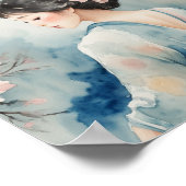 Aziatische vrouw waterverf Poster (Hoek)