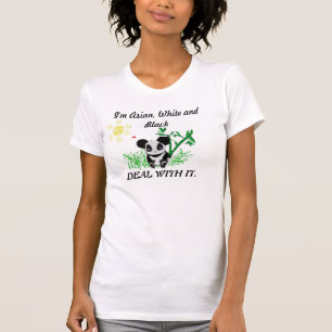 Aziatische, witte, zwarte panda T-shirt
