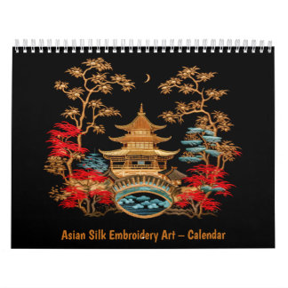 Aziatische Zijde Borduurwerk Kunst – Kalender