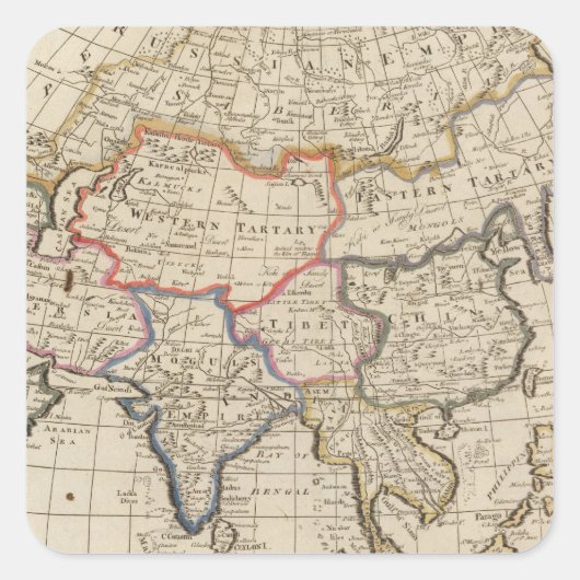 Azië 26 vierkante sticker (Voorkant)