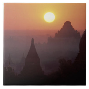 Azië, Birma, (Myanmar), Pagan (Bagan) De tempel Tegeltje