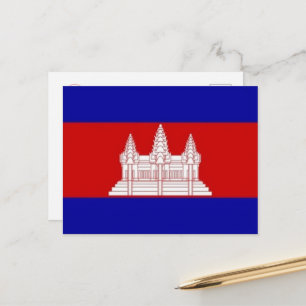 Azië - Cambodja - Cambodjaanse vlag - Briefkaart