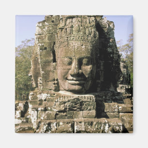 Azië, Cambodja, Siem Reap. Angkor Thom, hoofden Magneet