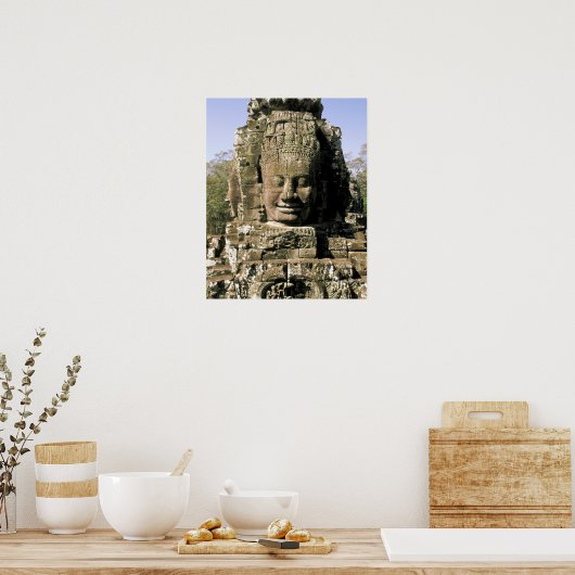 Azië, Cambodja, Siem Reap. Angkor Thom, hoofden va Poster (Keuken)