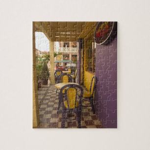 Azië, Cambodja, Siem Reap, koffiebar. Legpuzzel