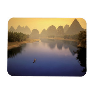 Azië, China, Guangxi Provincie, Yangshuo. Eenzame Magneet