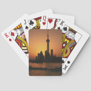 AZIË, China, Shanghai Uitzicht op Oriental Pearl T Speelkaarten