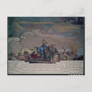 Azië, een van de vier continenten van het plafond briefkaart