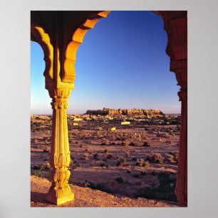 Azië, India, Rajasthan, Jaisalmer. Het uitzicht va Poster