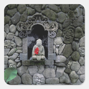 Azië, Indonesië, Bali. Een heiligdom van Boeddha Vierkante Sticker
