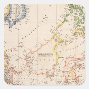 Azië, Indonesië, Filipijnen, Oost-Indië Vierkante Sticker