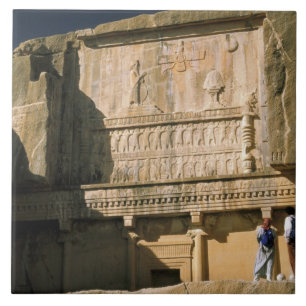 Azië, Iran, Persepolis.Graf van Darius de Grote. Tegeltje