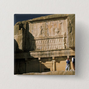Azië, Iran, Persepolis.Graf van Darius de Grote. Vierkante Button 5,1 Cm