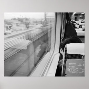 Azië, Japan. Aan boord van de Shinkansen Bullet-tr Poster