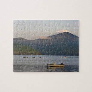 Azië, Japan, Hakone. Vroege ochtendbeelden van de Legpuzzel