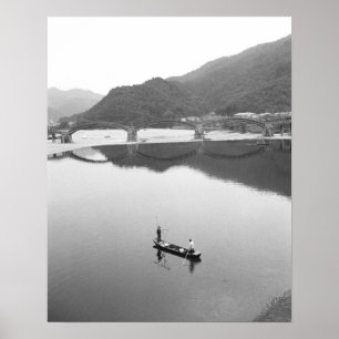 Azië, Japan, Iwakuni. Vissers en historische 2 Poster