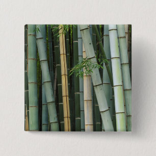 Azië, Japan, Kyoto, Arashiyama, Sagano, Bamboe Vierkante Button 5,1 Cm