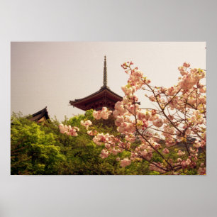 Azië, Japan, Kyoto, Kiyomizu-tempel in het voorjaa Poster