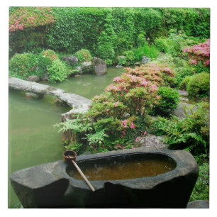 Azië, Japan, Kyoto. Zen Garden Tegeltje