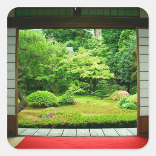 Azië, Japan, Kyoto. Zen-tuin 2 Vierkante Sticker