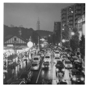 Azië, Japan, Tokio. Avond, Harajuku Station, Tegeltje
