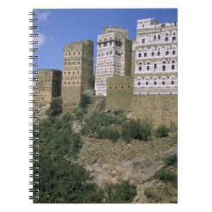 Azië, Jemen, Al Hajjara. Gebouwen en alleen Notitieboek
