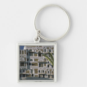 Azië, Jemen, Sana'a. Jemenitisch huis. Sleutelhanger