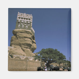 Azië, Jemen, Wadi Dhar. Rock Palace of Dar Al Magneet