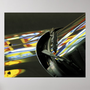 Azië, Maleisië, Melaka. Neonreflecties in auto Poster
