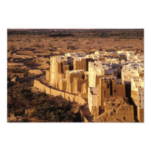 Azië, Midden-Oosten, Republiek Jemen, Shibam Foto Afdruk