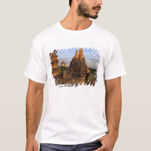 Azië, Myanmar, Bagan. Oude tempels en T-shirt