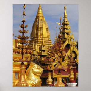 Azië, Myanmar (Birma), Bagan (Pagan). De Shwe 3 Poster