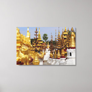 Azië, Myanmar (Birma), Bagan (Pagan). De Shwe 5 Canvas Afdruk