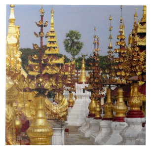 Azië, Myanmar (Birma), Bagan (Pagan). De Shwe 5 Tegeltje