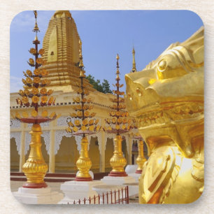 Azië, Myanmar (Birma), Bagan (Pagan). De Shwe 6 Bier Onderzetter