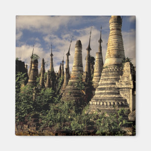Azië, Myanmar, Inle Lake. Oude ruïnes van Magneet