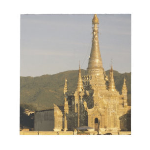 Azië, Myanmar, Inle Lake. Pagodes. Notitieblok