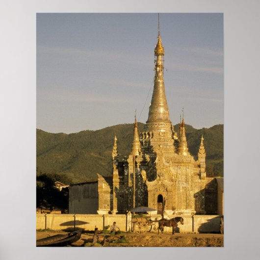 Azië, Myanmar, Inle Lake. Pagodes. Poster (Voorkant)