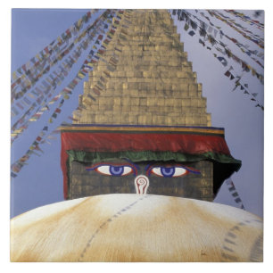 Azië, Nepal, Kathmandu. Bouddhanath Stoepa. 2 Tegeltje