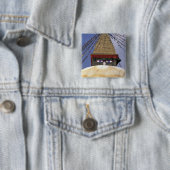 Azië, Nepal, Kathmandu. Bouddhanath Stupa. 2 Vierkante Button 5,1 Cm (In situ)