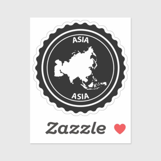 Azië Sticker (Vel)