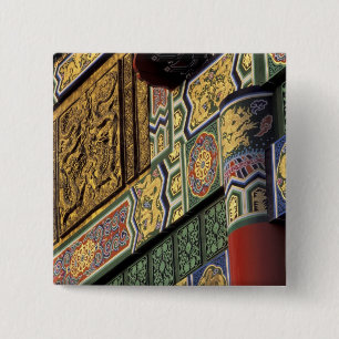 Azië, Taiwan, Taipei. Het Grand Hotel, hoofd- Vierkante Button 5,1 Cm