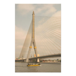 Azië, Thailand, Bangkok, brug over Chao Foto Afdruk
