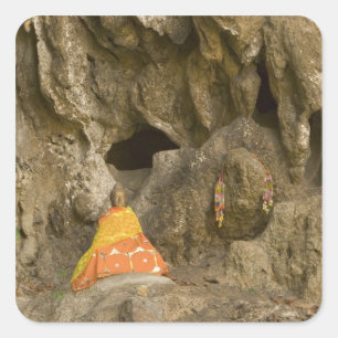Azië, Thailand, Mae Hong Son, Boeddhabeelden Vierkante Sticker