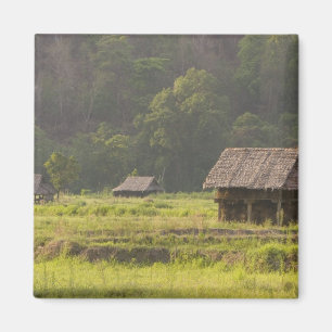 Azië, Thailand, Mae Hong Son, Rijsthutten in de Magneet