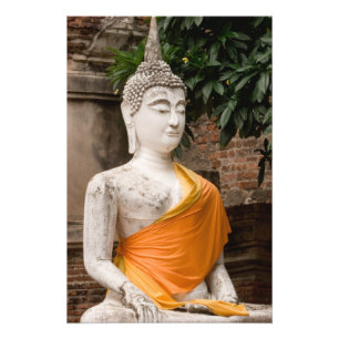 Azië, Thailand, Siam, Boeddha bij Ayutthaya 2 Foto Afdruk