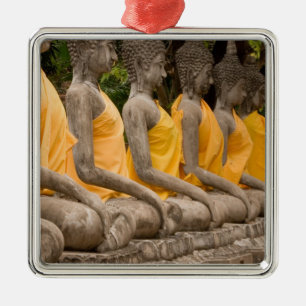 Azië, Thailand, Siam, Boeddha's bij Ayutthaya Metalen Ornament