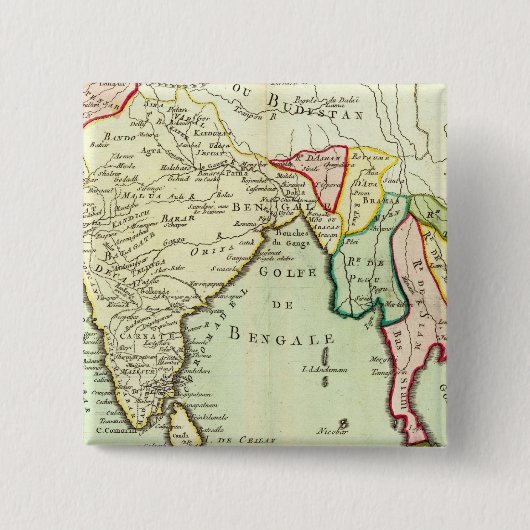 Azië, Thailand Vierkante Button 5,1 Cm (Voorkant)