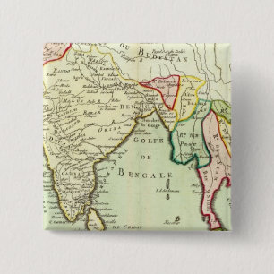 Azië, Thailand Vierkante Button 5,1 Cm