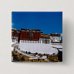 Azië, Tibet, Lhasa, Potala-paleis ook bekend als R Vierkante Button 5,1 Cm